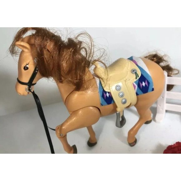 HORSE FISHER PRICE 8" Brown Mane Tail & Accessories Toy Sound Effects Lot 8 - Picture 5 of 10
